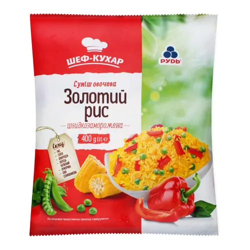 Суміш овочева швидкозаморожена Золотий рис Рудь м/у 400г