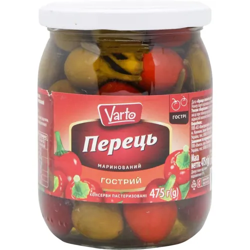 Перець Varto гострий маринований 480г