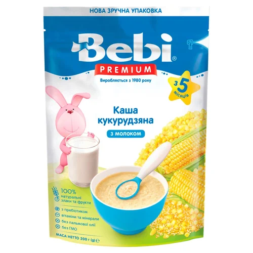 Каша молочна Bebi Premium кукурудзяна для дітей з 5 місяців 200г