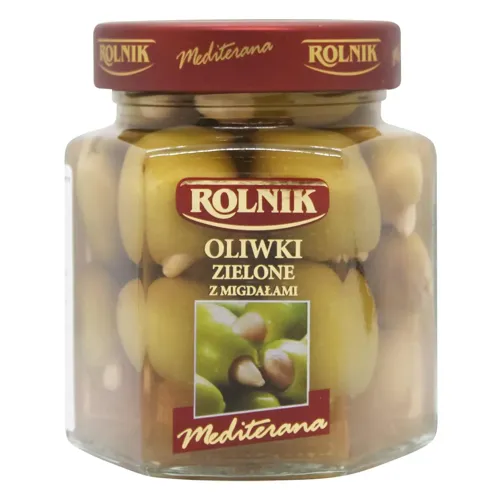 Оливки Rolnik Mediterana зелені з мигдалем 280г