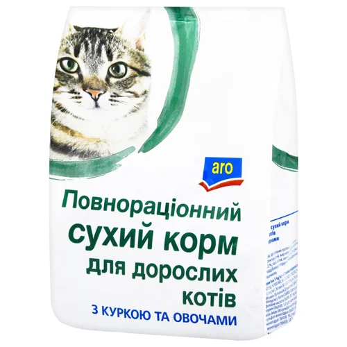 Корм сухий Aro з куркою та овочами для котів 400г