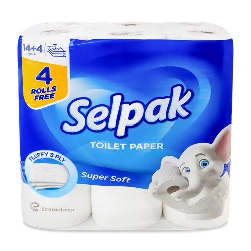 Туалетний Папір 3-Шаровий Super Soft Selpak, Вищий Ґатунок, 18шт