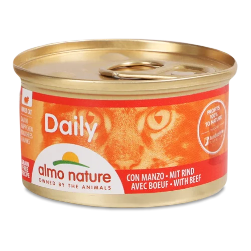 Корм Для Котів Almo Nature Daily З Говядиною, Натуральна Оболонка, 100 г