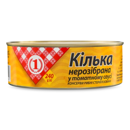 Кілька Вищого Ґатунку В Томатовому Соусі, ТМ '1', з/б 240г