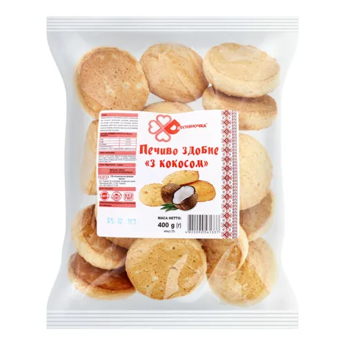 Печиво здобне з кокосом «Десняночка» м/у 400г