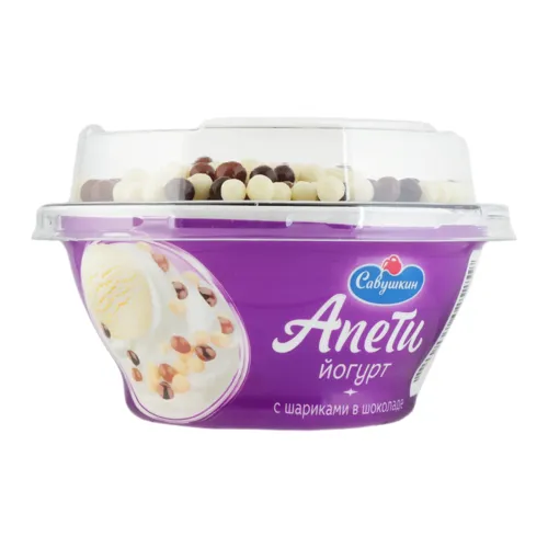 Йогурт 5% з кульками в шоколаді Пломбір Апети Савушкин ст 105г