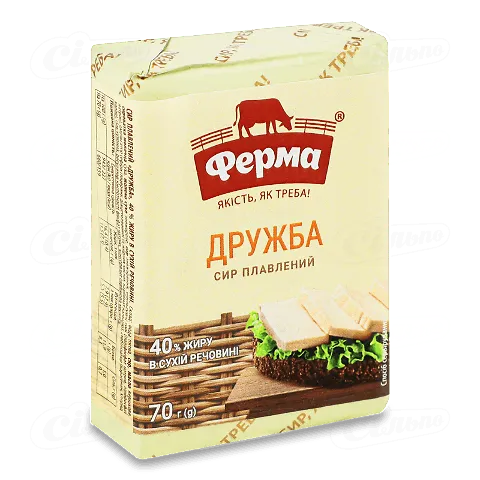 Сир плавлений Ферма Дружба 40%, 70г