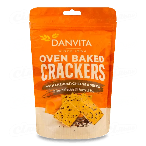 Крекери Danvita з сиром чеддер і насінням, 100г