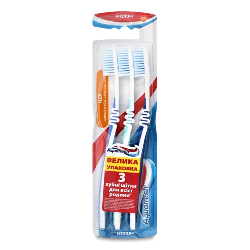 Зубна Щітка Aquafresh Flex Medium 3шт, в/с
