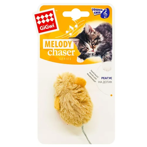 Іграшка для котів GiGwi Melody Chaser Мишка зі звуковим чіпом 13см