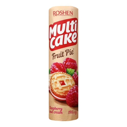 Печиво з начинкою малина-крем Multicake Roshen м/у 195г
