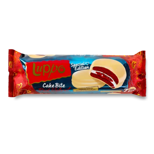 Кекс Luppo Red Velvet В/ґ З Маршмеллоу Та Полуничною Начинкою В Білому Шоколаді, 182г Х12шт