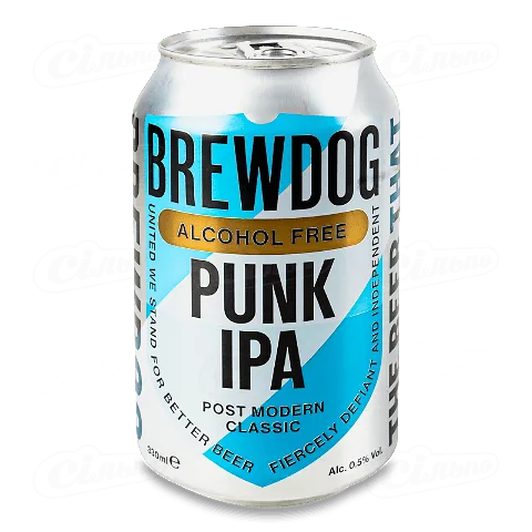 Пиво Brew Dog Punk AF світле безалкогольне в залізній банці, 0,33л