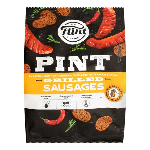 Сухарики житньо-пшеничні Grilled sausages Pint Flint м/у 110г