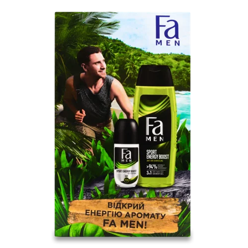 Косметичний Набір Sport Energy Boost Fa Men 3в1 Антиперспірант + Гель для Душу, 1 шт