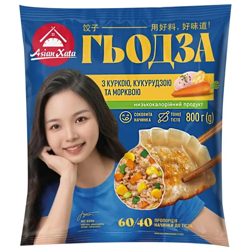 Гьодза Asian Xata з куркою, кукурудзою та морквою 800г