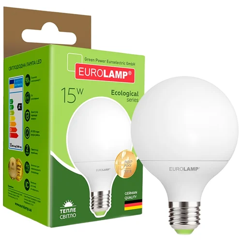 Світлодіодна лампа Eurolamp LED G95 15W E27 K3000