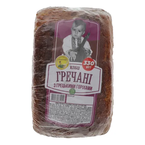 Хлібці гречані з грецькими горіхами Золотий дар м/у 330г
