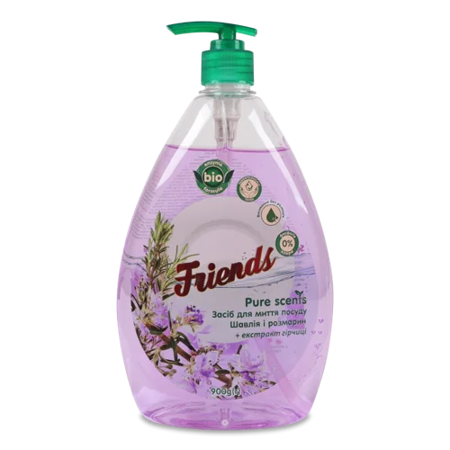 Засіб для миття посуду Шавлія і розмарин, Pure Scents Friends, 900г, в/к