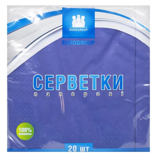 Серветки сині Eurogroup 20шт