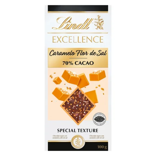 Шоколад чорний Lindt Excellence з карамеллю та сіллю 70% 100г