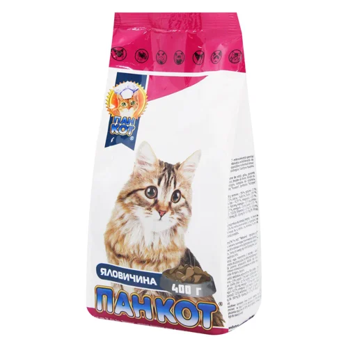 Корм сухий Пан Кот яловичина для котів 400г