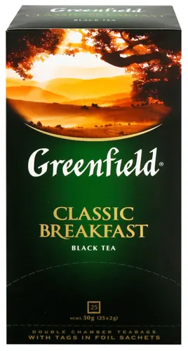 Чай чорний індійський байховий дрібний Classic Breakfast Greenfield