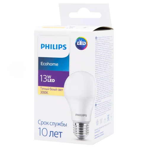 Лампа Philips Ecohome світлодіодна LED 13W E27 3000К