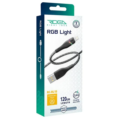 Кабель Ridea USB RC-RL15 RGB Light Lightning 12W 1,2м