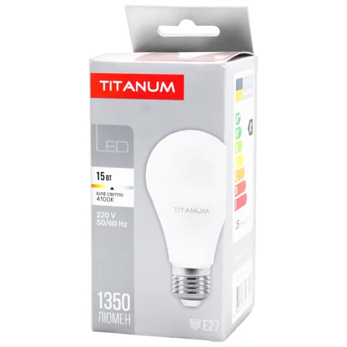 Лампа світлодіодна Titanum A65 15W E27 4100K