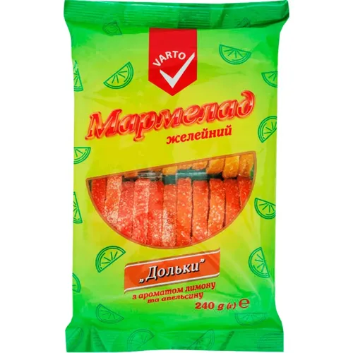 Мармелад Varto Дольки з ароматом лимону та апельсину 240г