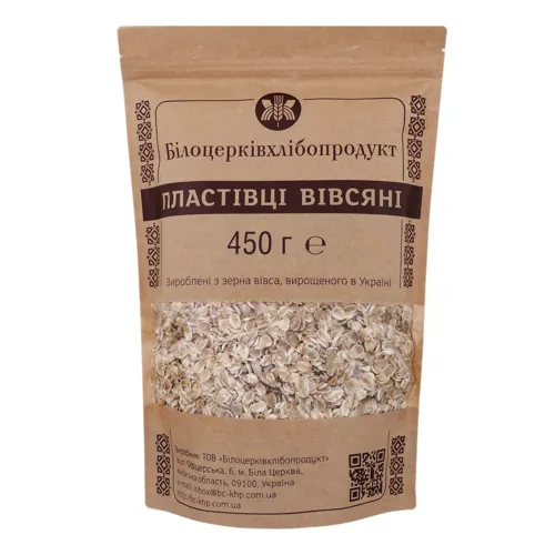 Пластівці вівсяні Білоцерківхлібопродукт д/п 450г