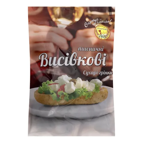 Сухарі-грінки пшеничні Висівкові Золотий дар м/у 100г