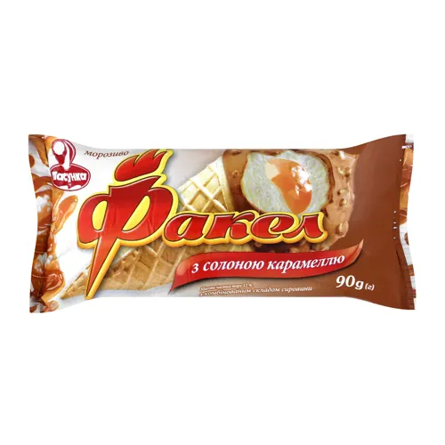 Морозиво 12% з солоною карамеллю Факел Ласунка м/у 90г