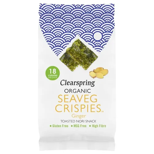 Чіпси Clearspring з морських водоростей з імбиром органічні 4г