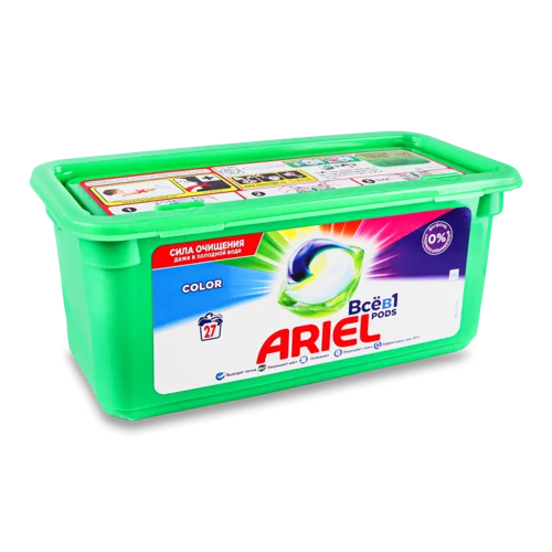 Засіб Миючий Синтетичний Рідкий у Розчинних Капсулах Color Ariel, 27х22.8г