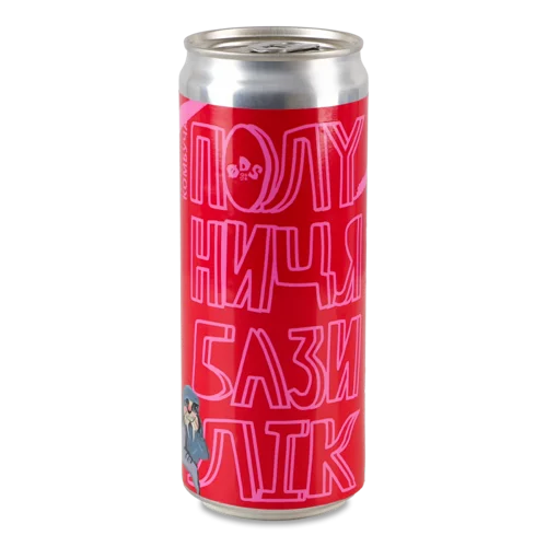 Комбуча Полуниця-Базилік, Вищого Ґатунку, З/Б 330мл