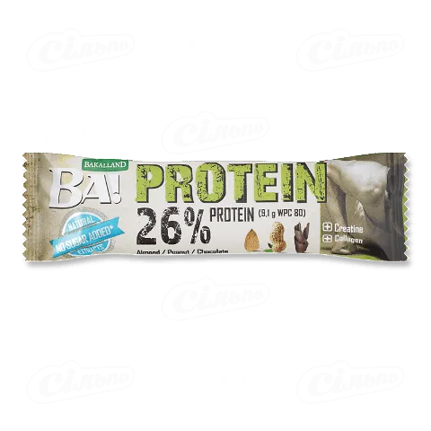 Батончик Ba! протеїновий арахіс-мигдаль в шоколадній глазурі, 35г