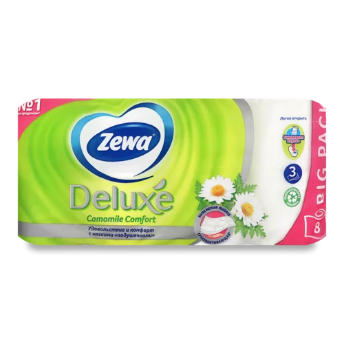 Туалетний папір Deluxe Zewa, 8 шт, в/ґ
