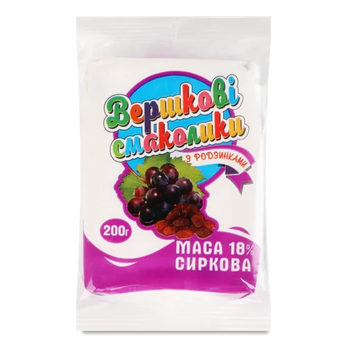 Сиркова Маса 18% З Родзинками Вершкові Смаколики, м/у, 200г
