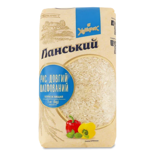 Рис Довгий Шліфований Вищого Ґатунку Хуторок Панський, в/ґ, 1 кг