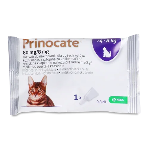 Краплі Протипаразитарні Для Котів, >4-8 кг Prinocate Krka 0.8 мл