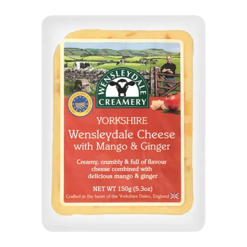 Сир 30-36% з манго та імбиром Yorkshire Wensleydale п/у 150г