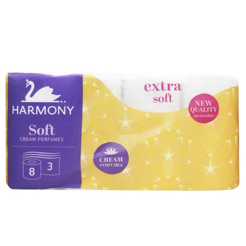Туалетний папір Harmony Soft Cream 3-шаровий 8шт