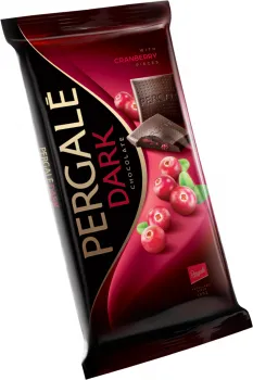 Шоколад Pergale чорний зі шматочками журавлини 93г