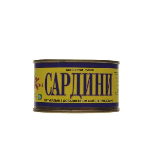 Сардина натуральна з додаванням олії Креон з/б 240г