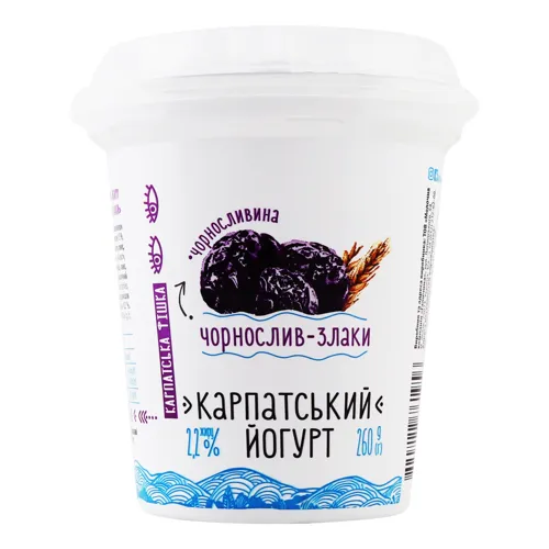 Йогурт 2.2% Чорнослив-злаки Карпатський Галичина 260г