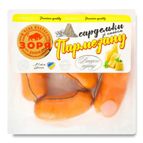 Сардельки Варені Зі Смаком Пармезану Зоря Дніпра, кг