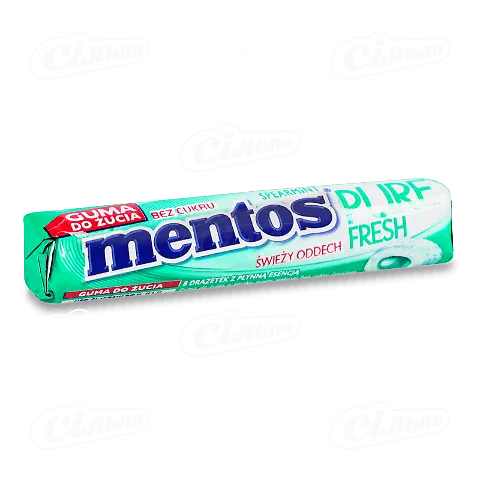 Гумка жувальна Mentos Pure fresh свіжа м'ята, 15,5г