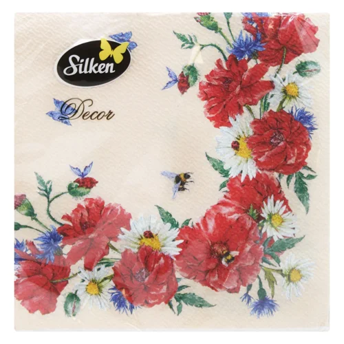 Серветки Silken Макове поле 33х33см 16шт